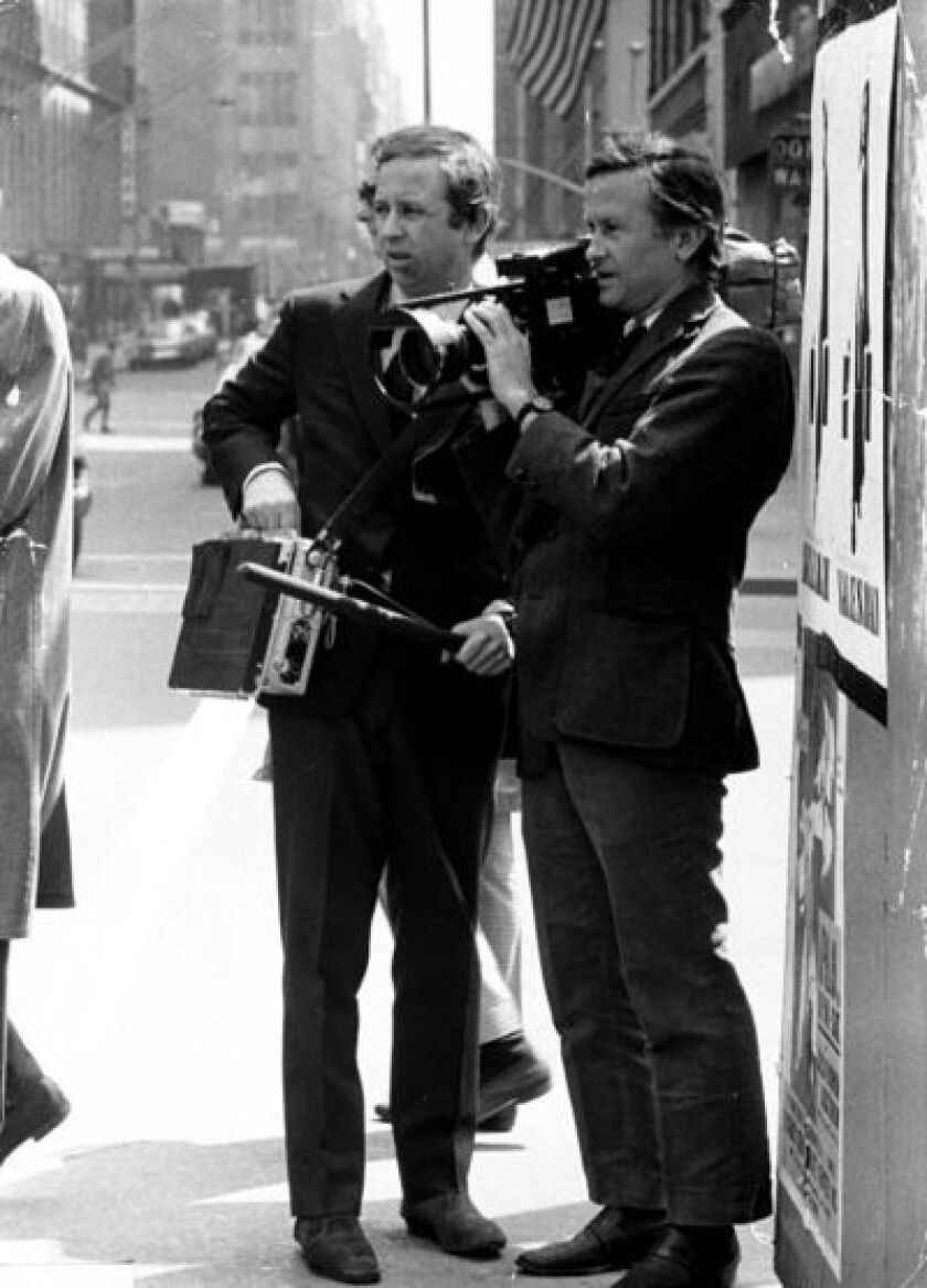 In this July 1969 file photo, documentary filmmakers David, left, and Albert Maysles work on the streets of New York for “Salesman.” | AP Photo, File