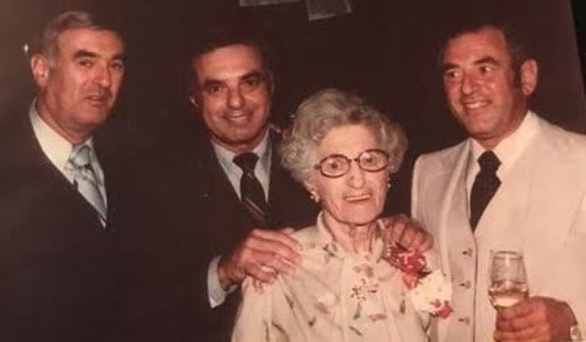 David Waxberg (left) with his brother, Charles, mother, Elsie, and brother, Harry, at Elsie’s 90th birthday celebration. | Provided photo