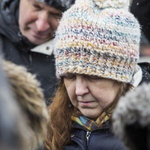 Hundreds of mourners pay their respects at a prayer vigil for the five people killed two days earlier in a mass shooting at the Henry Pratt Company in Aurora, Sunday afternoon, Feb. 17, 2019. | Ashlee Rezin/Sun-Times