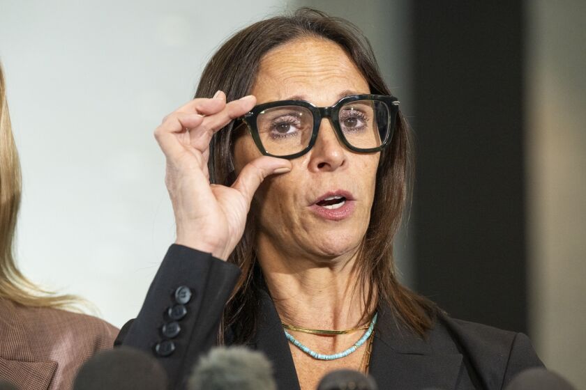 R. Kelly attorney Jennifer Bonjean speaks Wednesday in the lobby of the Dirksen Federal Courthouse.