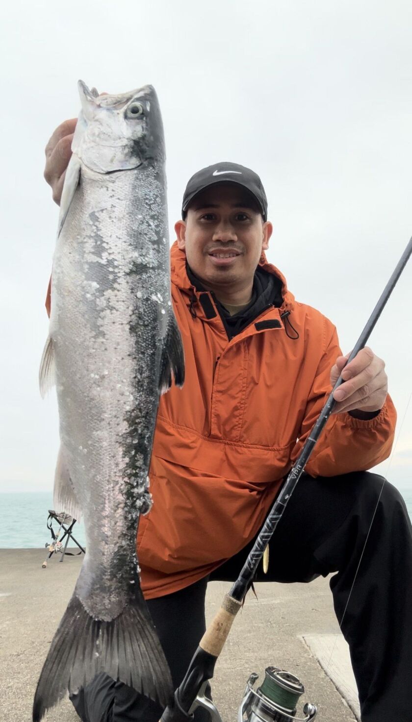 Jonas Soriano with some of the good catches coming from around McCormick Place. Provided photo