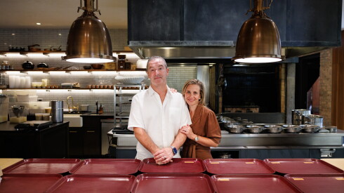 John Shields and Karen Urie Shields stand in the kitchen of their restaurant Smyth at 177 N. Ada St.