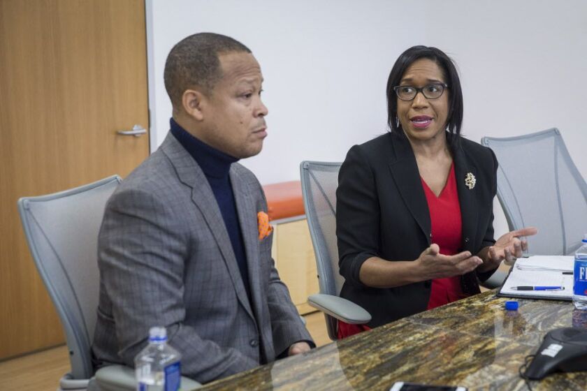 State Rep. Ken Dunkin, left, and challenger Juliana Stratton. File Photo.| Rich Hein/Sun-Times