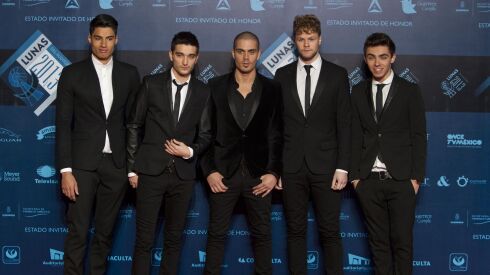 The Wanted pose on the red carpet before the Lunas del Auditorio award ceremony in Mexico City, Oct. 30, 2013. Nathan Sykes (from right), Jay McGuiness, Max George, Tom Parker and Siva Kaneswaran. Parker has died after being diagnosed with an inoperable brain tumor.