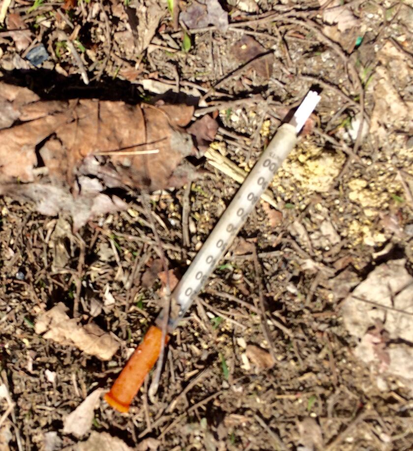 This syringe was left on the ground in a West Side alley. | Frank Main/Sun-Times