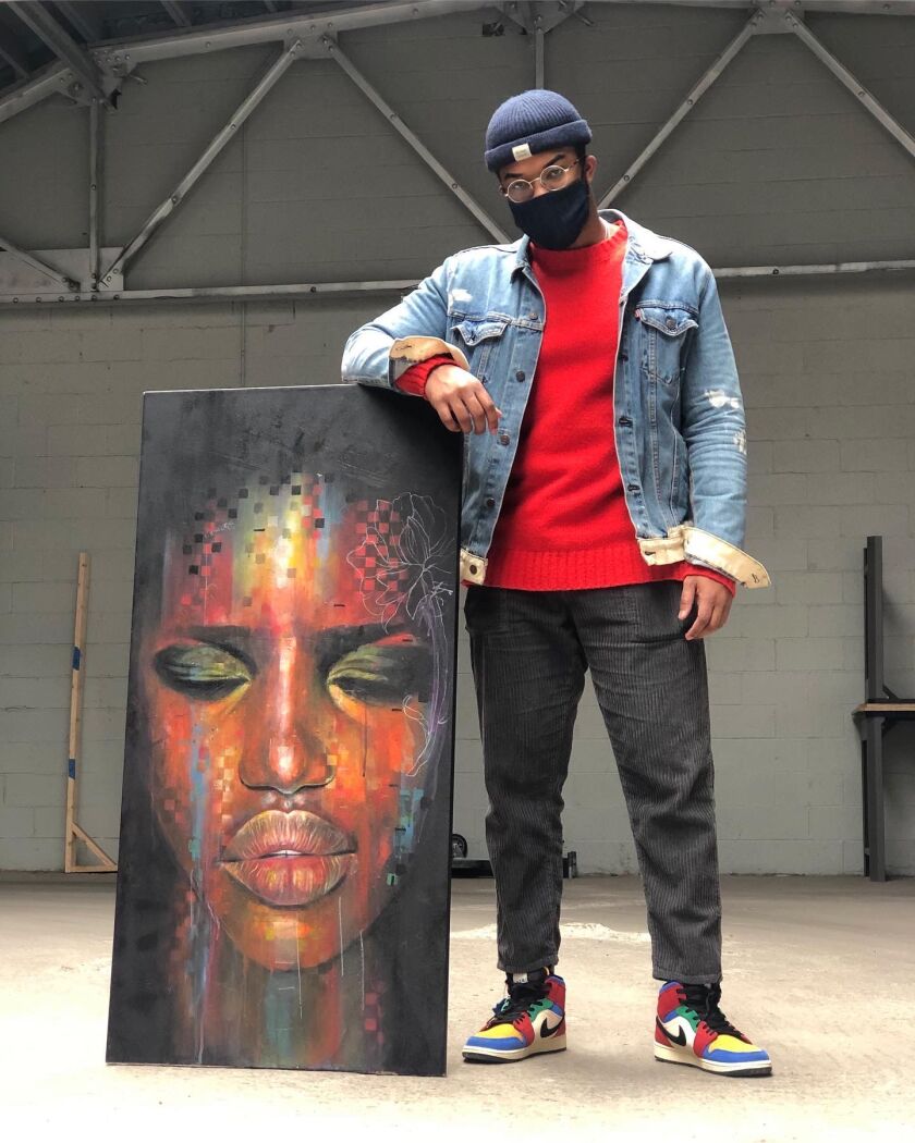 Another canvas painting from Dwight White II, who hails from the Houston area but now lives in Chicago.