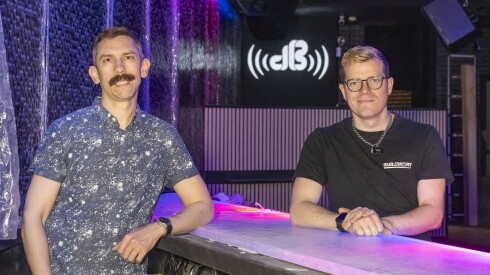 Marcus Devin, manager and Austin Neff, programming manager of Decibel stand together inside the future nightclub and bar which occupies the former Berlin located at 954 W. Belmont Ave. in the Lake View neighborhood, Thursday, April 9, 2026. | Tyler Pasciak LaRiviere/Sun-Times