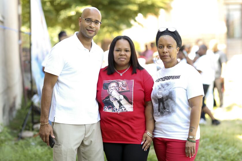 Chicago civil rights attorney Andrew M. Stroth, who founded the Chicago-based nonprofit Truth, Hope and Justice Initiative in 2016, with Tambrasha Hudson, mother of 16-year-old Pierre Loury, killed by Chicago Police on April 11, 2016, and Loury’s aunt, Arewa Karen Winters. The family’s federal civil rights lawsuit is pending.