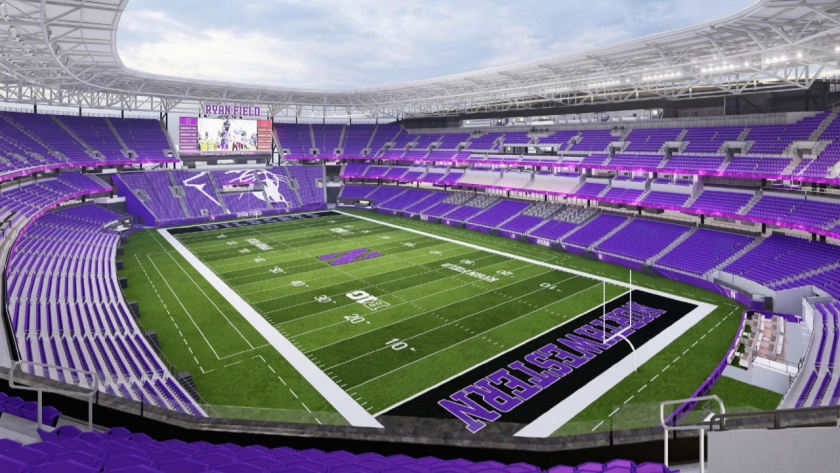 A rendering of the proposed new Ryan Field in Evanston