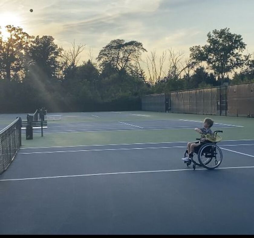 Cooper Roberts during one of his recent trips to a tennis court.