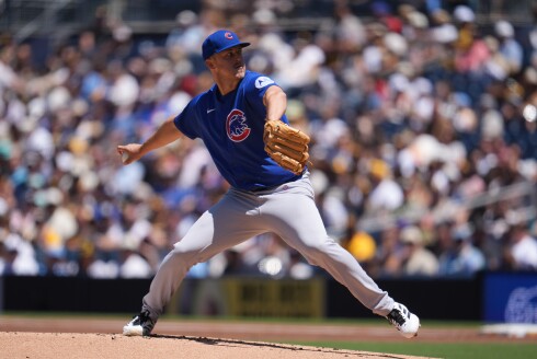 Cubs pitcher Jameson Taillon works against a Padres batter during the first inning Wednesday, April 29, 2026, in San Diego.