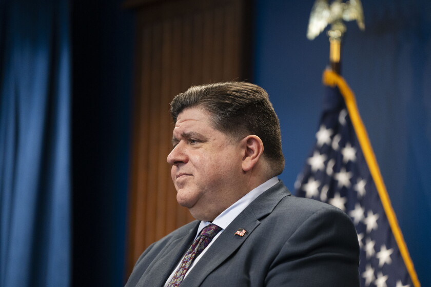 Gov. JB Pritzker addressed the results of the presidential election and its effects on Chicago and Illinois on Thursday in his West Loop office.