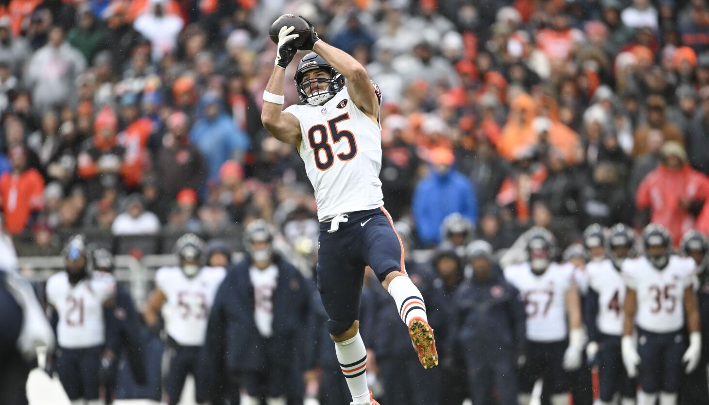 NextImg:Bears TE Cole Kmet active vs. Falcons