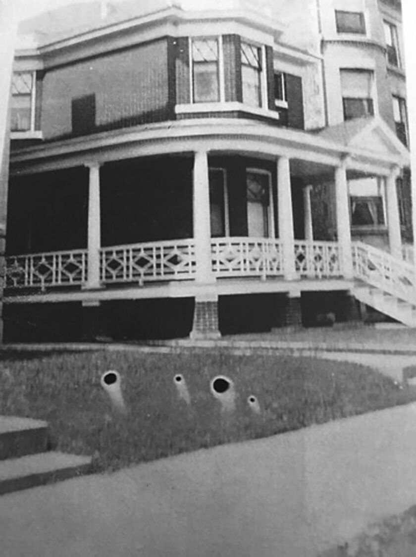 Jesse Binga’s house at 5922 South Park Ave. The street originally was named Grand Boulevard, then South Park Avenue, then South Parkway, and today it is Dr. Martin Luther King Jr. Drive. The Bingas bought this red brick house in 1917.