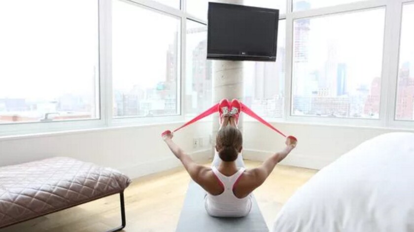 Both the New York and Chicago properties of the James Hotels offer ChaiseFitness workout videos in guestrooms. | The James Hotels