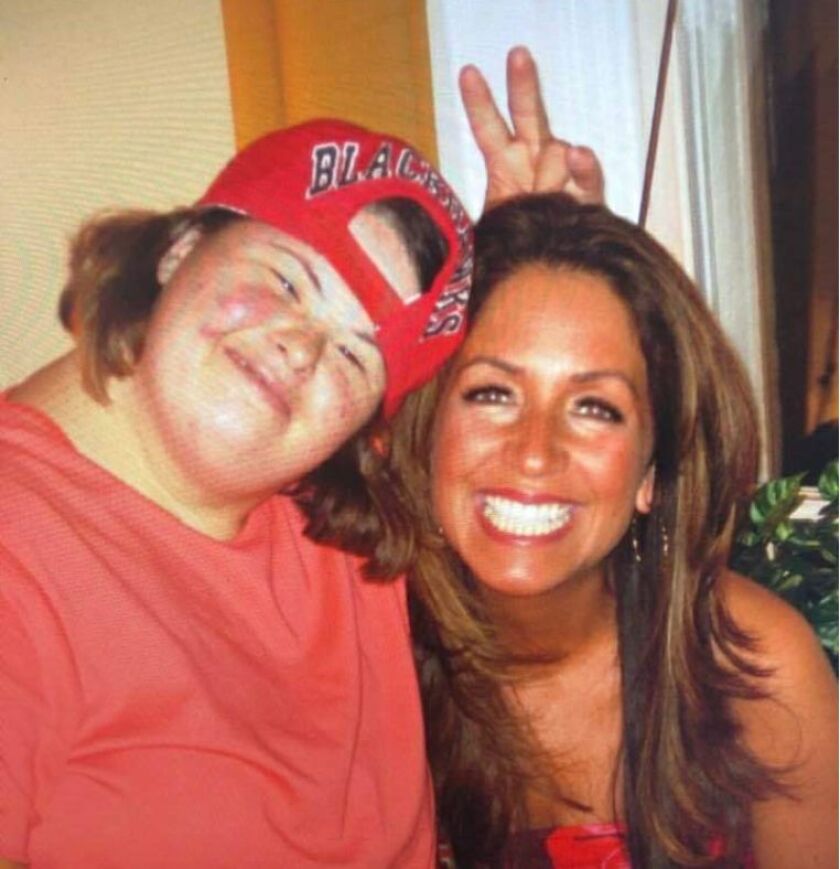 Larissa Maya with an aunt at a family reunion.