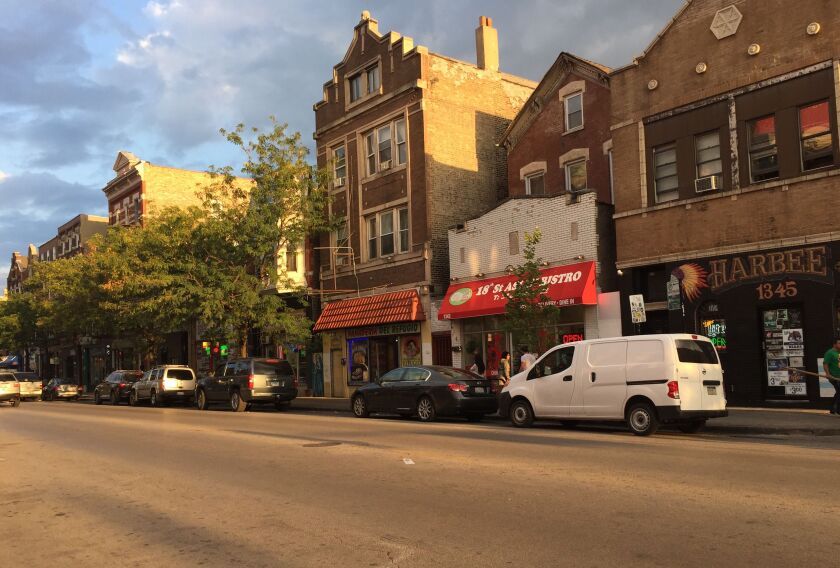 18th Street in Pilsen, a Chicago neighborhood where many have ties to Mexico. | Sam Charles/Sun-Times