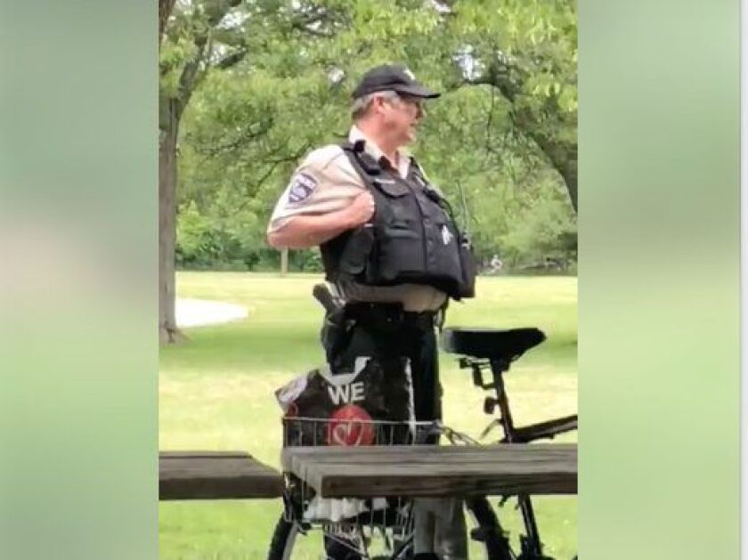 Ex-Cook County Forest Preserve Police officer Patrick Connor believes he acted appropriately and feels he wasn’t treated fairly after a video went viral showing him doing nothing as a man berated a woman over wearing a shirt with the Puerto Rican flag on