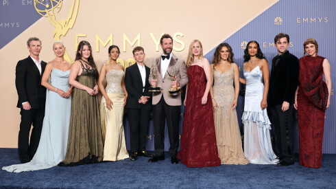 Noah Wyle and crew, winners of the Outstanding Drama Series Award for “The Pitt”, pose in the press room during the 78th Primetime Emmy Awards at Peacock Theater on September 14, 2026 in Los Angeles, California.