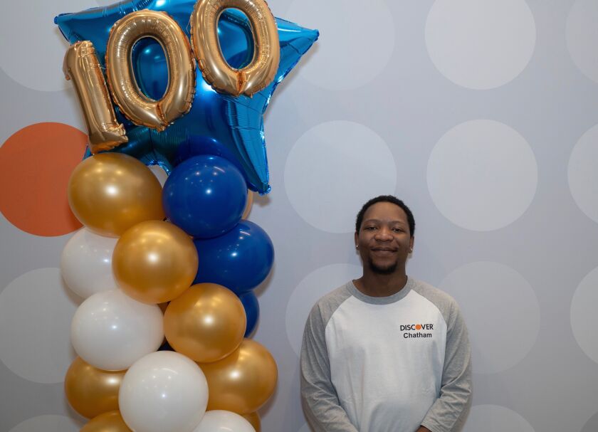Brock Thurman, 24, of Austin, was able to get his own apartment in Lincoln Park, after being hired as an account specialist at Discover’s new Chatham office in June. The office, a bit of a unicorn, sited in a disinvested South Side community, is beating other Discover offices nationwide in customer satisfaction surveys, and retention.