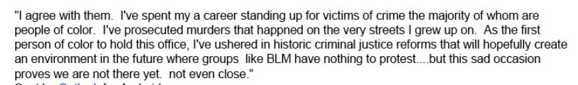 Campaign consultant Ken Snyder’s emailed advice for how then-Cook County State’s Attorney Anita Alvarez should respond if asked her views on Black Lives Matter.