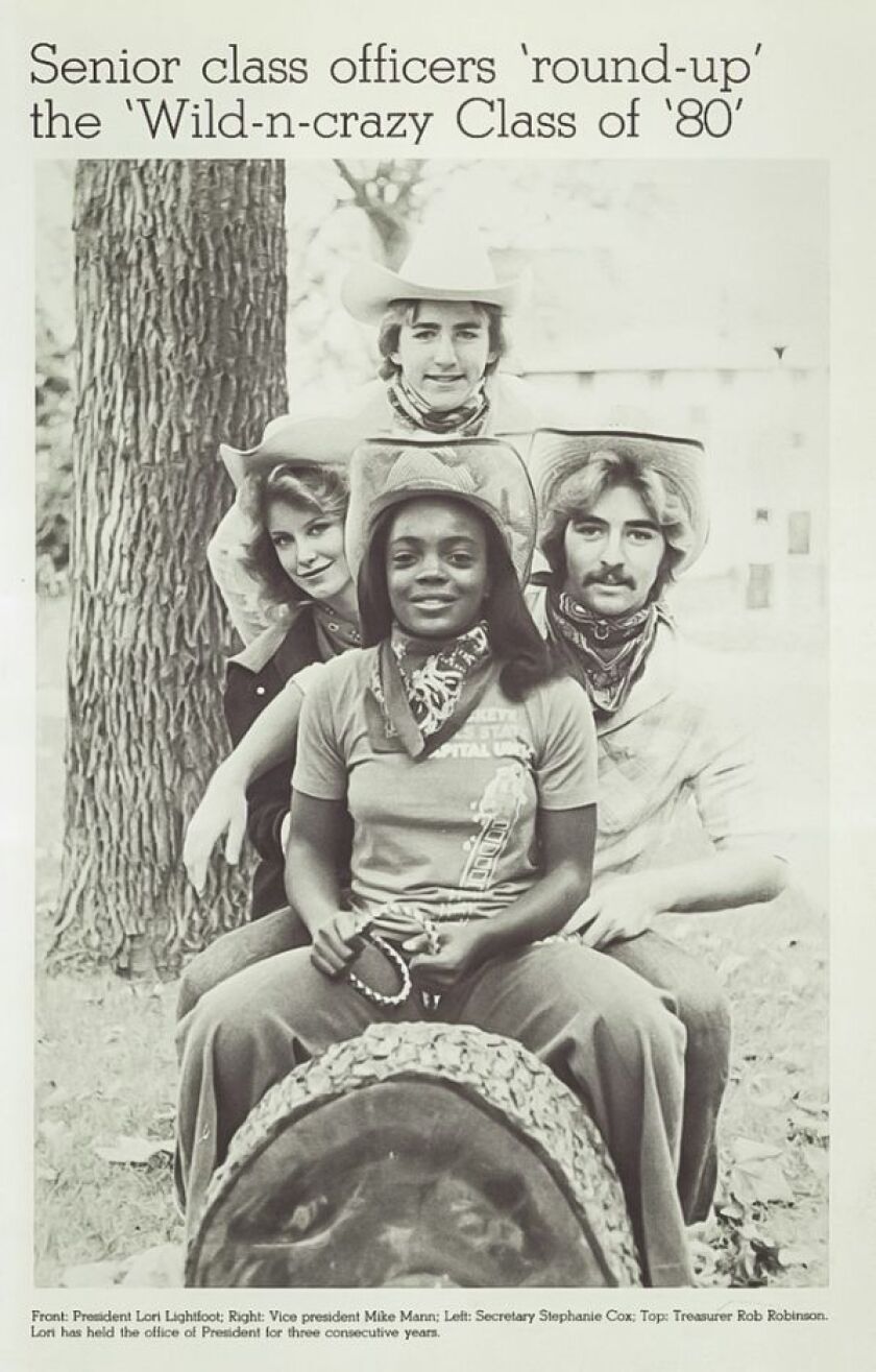 Lori Lightfoot in a yearbook photo from her high school in Massillon, Ohio.
