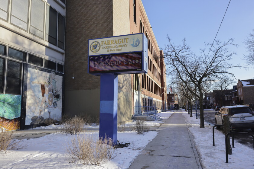 Gov. J.B. Pritzker has been contemplating a ban on cellphones in school classrooms such as Farragut Academy at 2345 S. Christiana Ave. in Little Village.