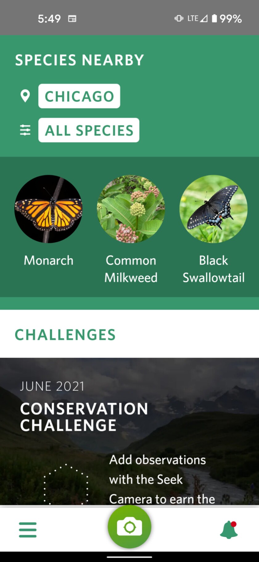 Screenshot of Seek app. Credit: Dale Bowman