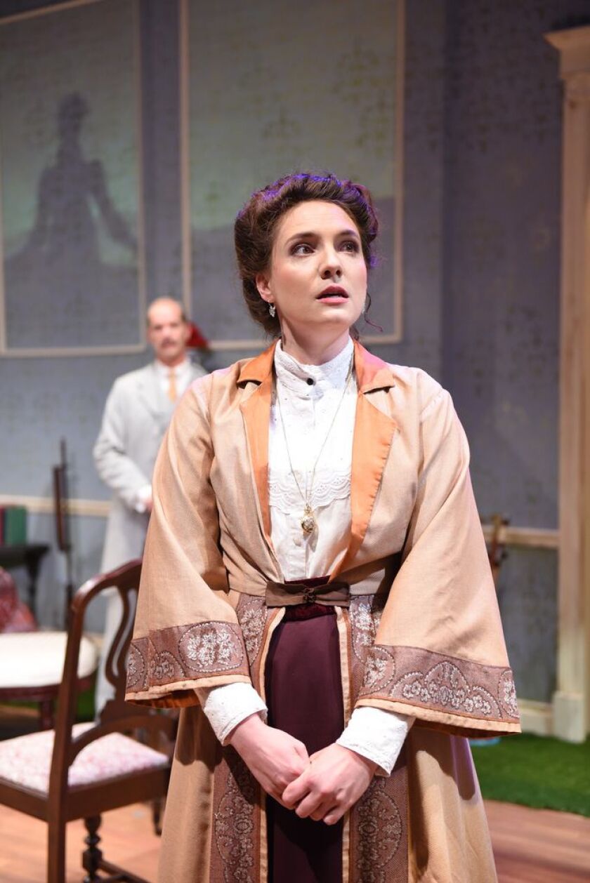 Mark Ulrich and Eliza Stoughton in “Howards End” at Remy Bumppo Theater Company in 2019.