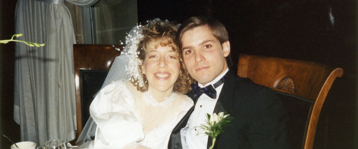 Connie and George Chronis of Palos Park at their wedding in 1991.