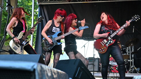 Behind the scenes of a cover band, The Gingers, at the Roscoe Village Burger Fest.