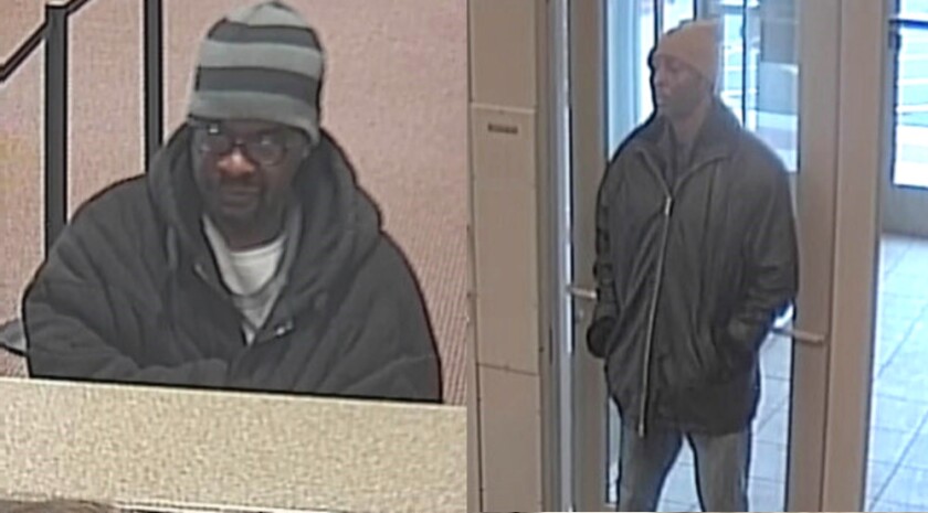 Surveillance images of the suspects in a robbery March 27 at a Fifth Third Bank branch at 2440 Main St. in Evanston. | FBI