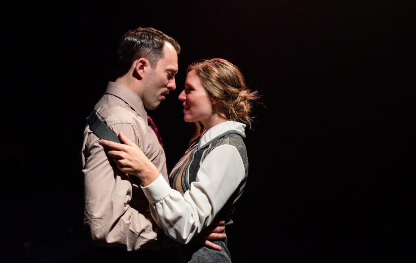 Cody Proctor plays the Lover and Heather Chrisler plays the Young Woman in the Greenhouse Theater Center production of Sophie Treadwell’s “Machinal.” | Evan Hanover