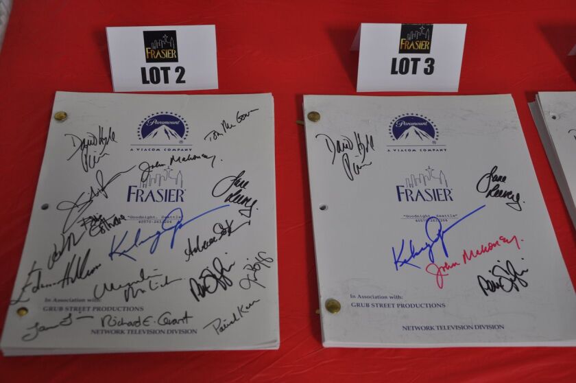 Signed scripts from the early days of the 1990s sitcom “Frasier” will be on sale at John Mahoney’s estate auction. | Sullivan Auctioneers