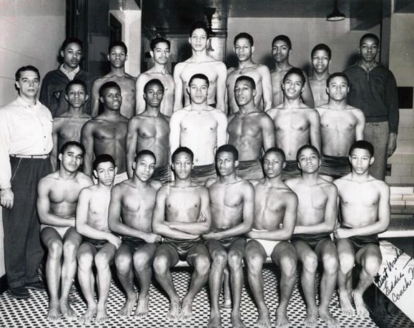 Ed Kirk (at center) and the rest of the DuSable Seahorses during the 1948-1949 season. | Provided photo