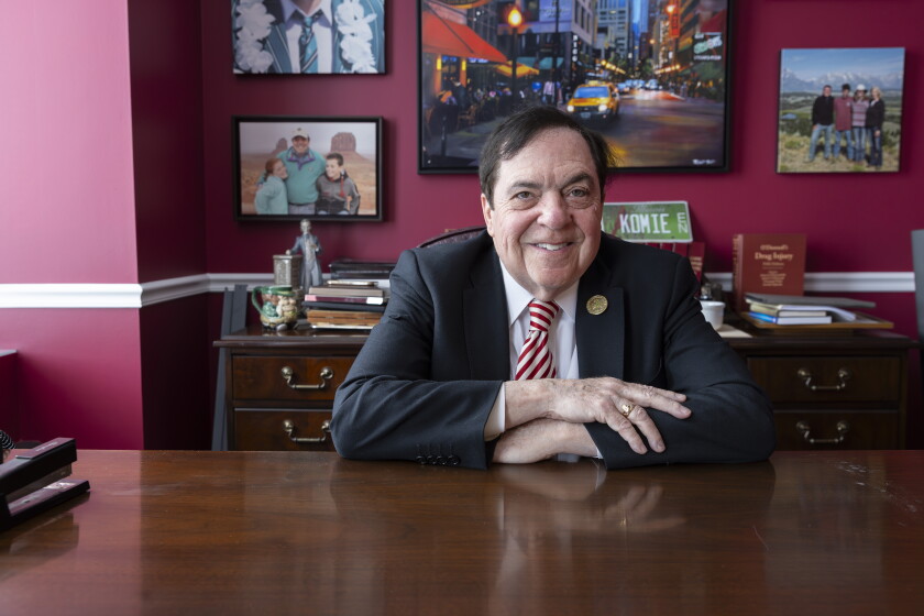 Lawyer Stephen Komie in his Loop office. Komie has helped everyone from a Chinese jade merchant to a Chicago pizzeria owner recover fortunes seized by the government in the civil asset forfeiture process.