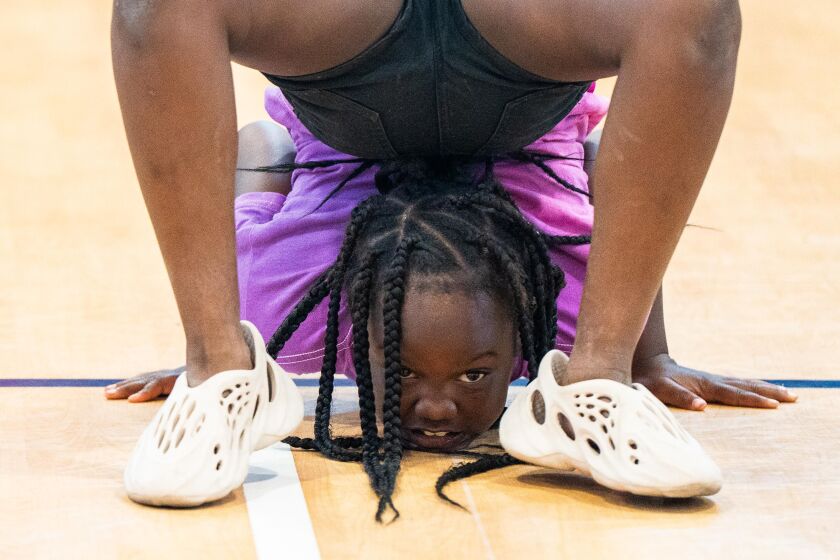 Terriya Riley, 12, competes in a dance battle during This Is Life Youth Talent Showcase and Resource Expo held at the Salvation Army Adele and Robert Stern Red Shield Center.