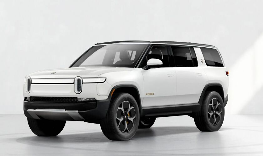 The 2022 Rivian R1S, an electric midsize SUV from the startup American electric vehicle manufacturer.