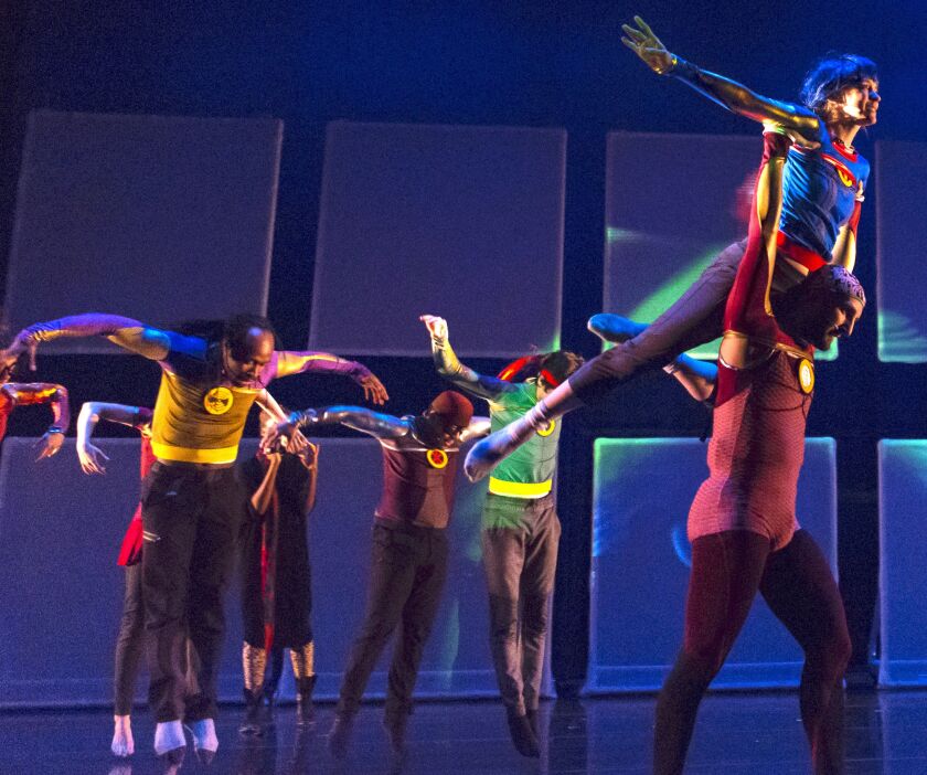 Lucky Plush Productions In “Trip the Light Fantastic: The Making of SuperStrip,” which debuted at the Harris Theater for Music and Dance. Photo: William Frederking