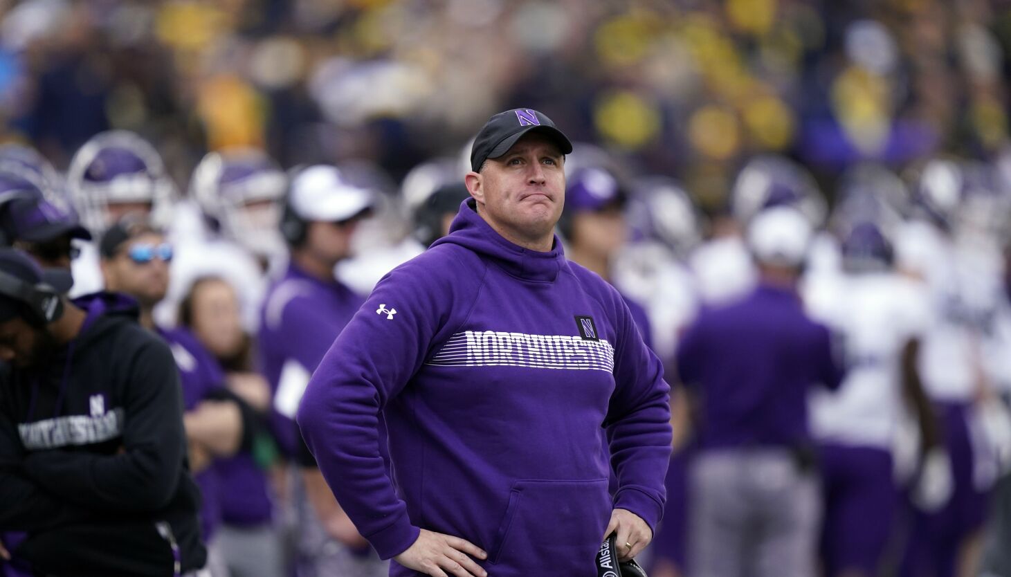 NextImg:Northwestern football coach Pat Fitzgerald suspended after hazing investigation