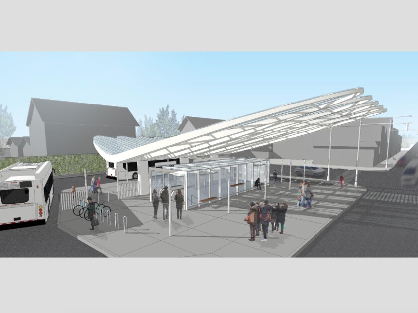 A rendering of the planned improvements to the Belmont Blue Line station. | CTA