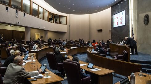 Members vote to keep the speed-camera ticket threshold at 6 mph over the posted speed limit on July 20 during a Chicago City Council meeting at City Hall.