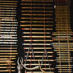 The wind section at Andy’s Music, in Avondale. | Tyler LaRiviere/Sun-Times