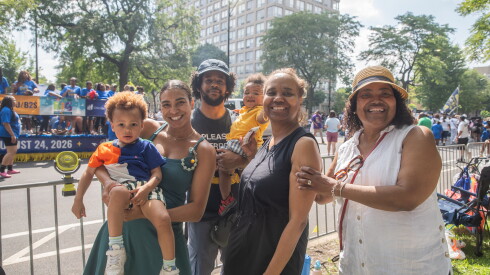 Evren Edmond, Valerie Caden, Sir Edmond, Sir Edmond Jr., Verlane Franklin and Erica Franklin-Edmond attended the 97th Bud Billiken Parade in Bronzeville on Saturday.