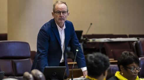 Ald. Tom Tunney (44th) speaks during a Chicago City Council meeting in March.
