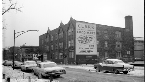 Exterior view of the apartment building at 1550 South Hamlin Avenue where Dr. Martin Luther King Jr. resided while in Chicago, Illinois.