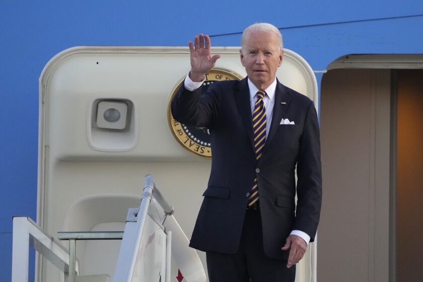 Joe Biden arrives at Helsinki Airport in Finland on July 12. The nation’s oldest elected president was attending the US–Nordic Leaders’ Summit.