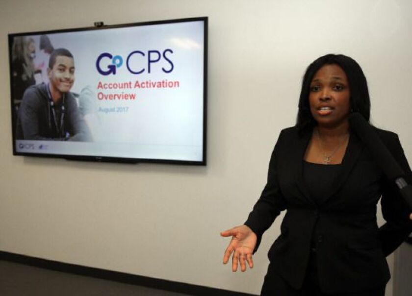 GoCPS was unveiled by then-CPS Chief Education Officer Janice Jackson in August 2017. | Kevin Tanaka/For the Sun Times