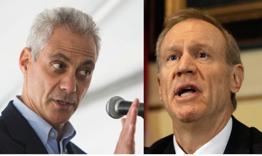Mayor Rahm Emanuel and Gov. Bruce Rauner | Sun-Times library