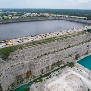 Aerial view of the Thornton Reservoir in South Holland, Ill.